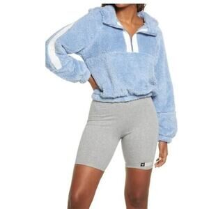 BP. Women's Plush Teddy High- Pile Fleece Hoodie in Blue Forever Small MSRP $55